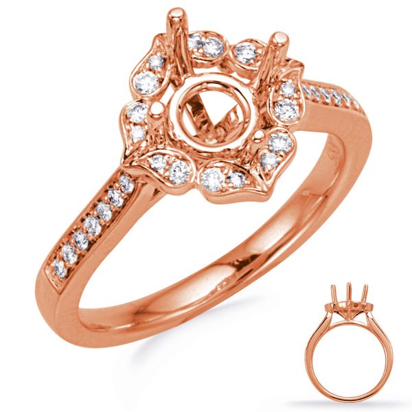 Rose Gold Halo Engagement Ring D. Geller & Son Jewelers Atlanta, GA