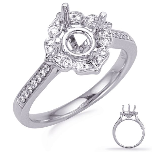 White Gold Halo Engagement Ring D. Geller & Son Jewelers Atlanta, GA