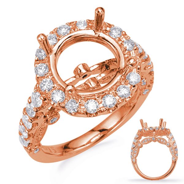 Rose Gold Halo Engagement Ring D. Geller & Son Jewelers Atlanta, GA