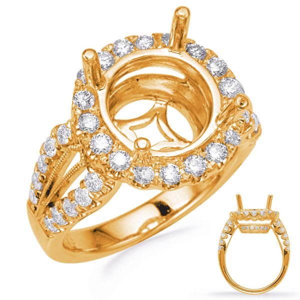 Yellow Gold Halo Engagement Ring Jewel Smiths Oklahoma City, OK