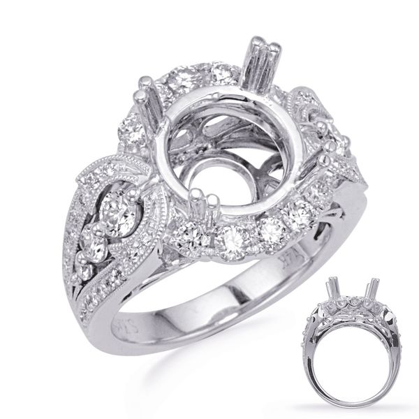 White Gold Halo Engagement Ring Raleigh Diamond Fine Jewelry Raleigh, NC