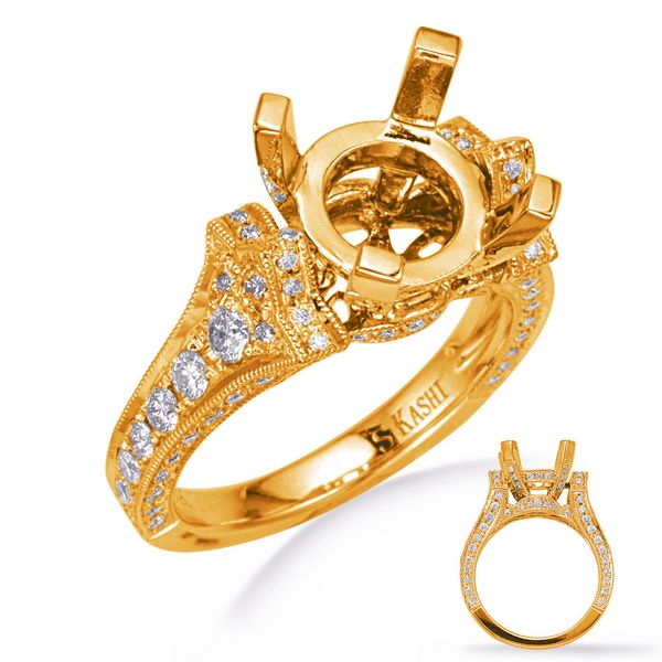Yellow Gold Diamond Engagement Ring Jewel Smiths Oklahoma City, OK