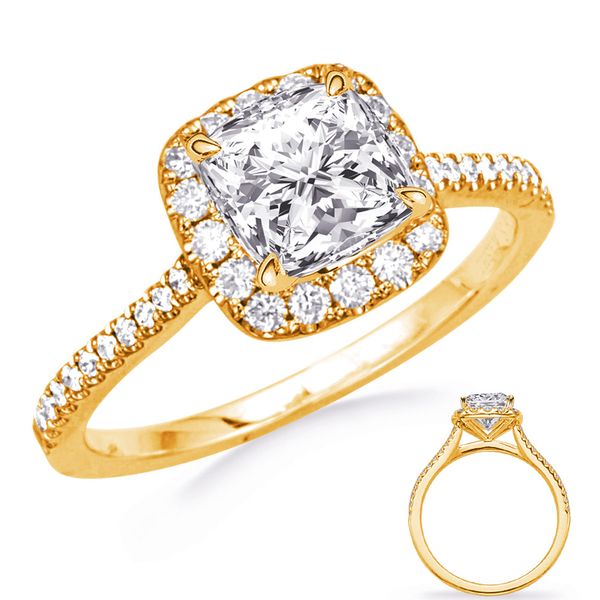 Yellow Gold Halo Engagement Ring Trinity Diamonds Inc. Tucson, AZ