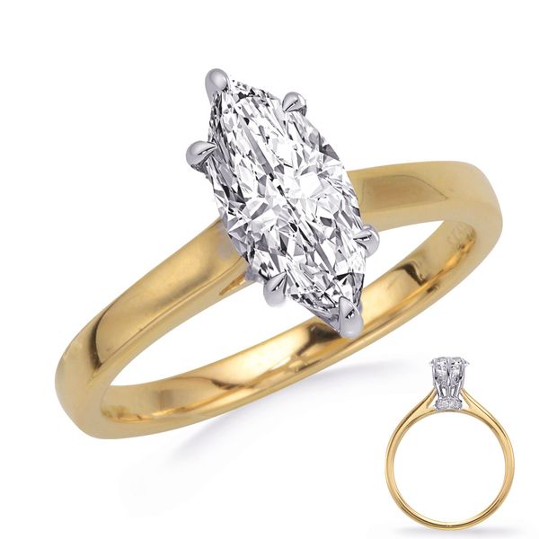 Yellow & White Gold Engagement Ring Jewel Smiths Oklahoma City, OK