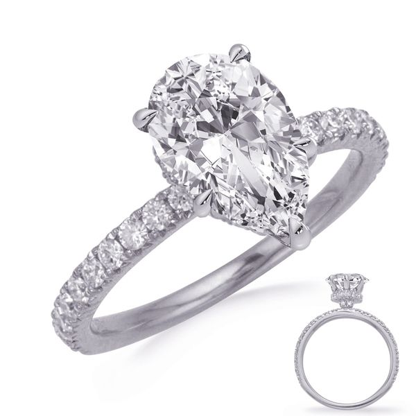 White Gold Engagement Ring Peran & Scannell Jewelers Houston, TX