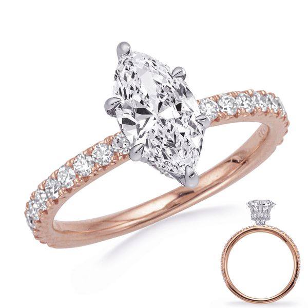White & Rose Gold Engagement Ring Jewel Smiths Oklahoma City, OK