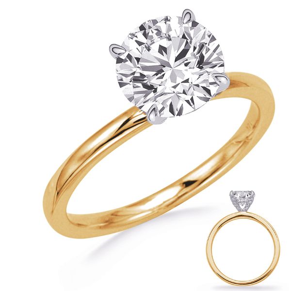 White & Yellow Gold Engagement Ring Peran & Scannell Jewelers Houston, TX
