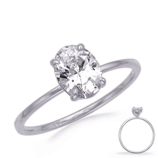 White Gold Engagement Ring 10x7mm oval Adler's Diamonds Saint Louis, MO