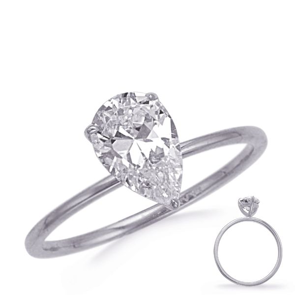 White Gold Engagement Ring 9x6mm pear Godwin Jewelers, Inc. Bainbridge, GA