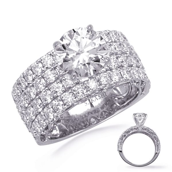 White Gold Engagement Ring Peran & Scannell Jewelers Houston, TX