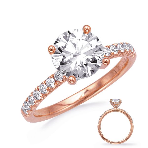 Rose Gold Engagement Ring Peran & Scannell Jewelers Houston, TX