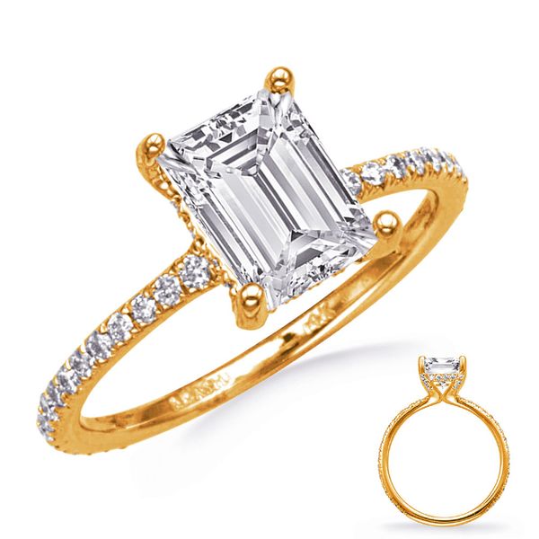 Yellwo Gold Engagement Ring Peran & Scannell Jewelers Houston, TX