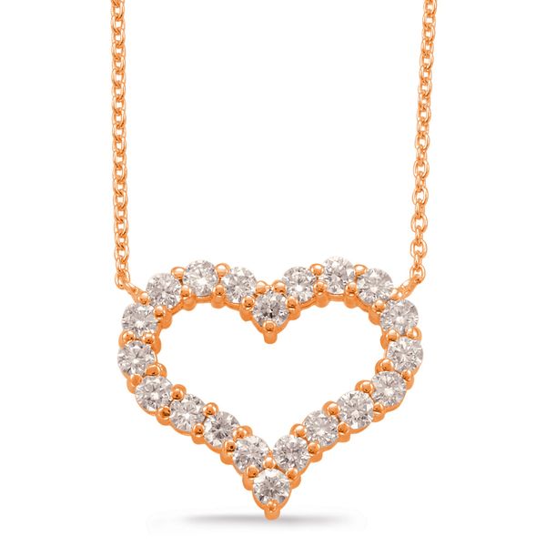 Rose Gold Diamond Heart Necklace Jewel Smiths Oklahoma City, OK