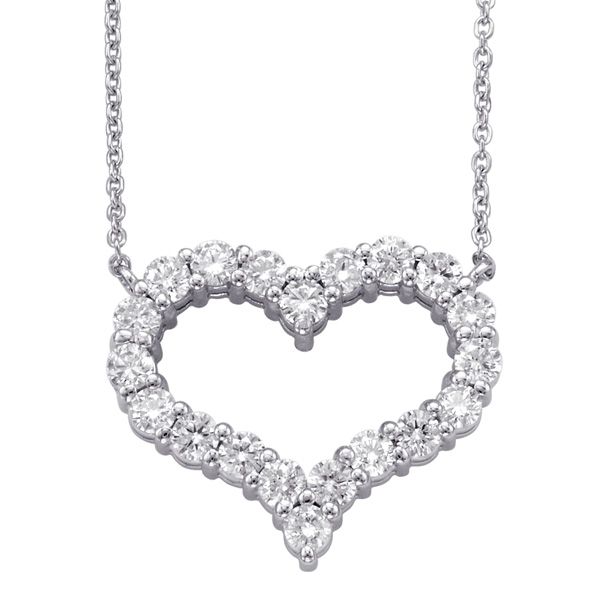 White Gold Diamond Heart Necklace D. Geller & Son Jewelers Atlanta, GA