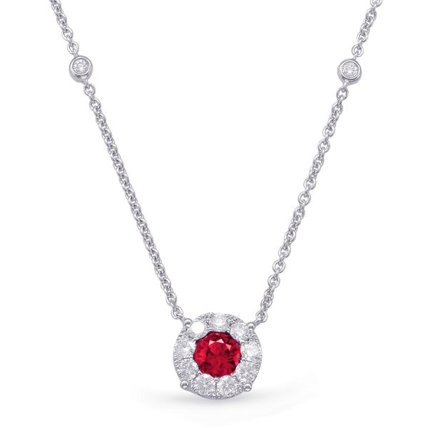 White Gold Ruby & Diamond Necklace Trinity Diamonds Inc. Tucson, AZ
