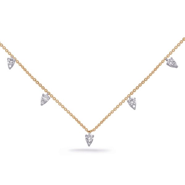 Yellow & White Gold Diamond Necklace Vincent Anthony Jewelers Tulsa, OK