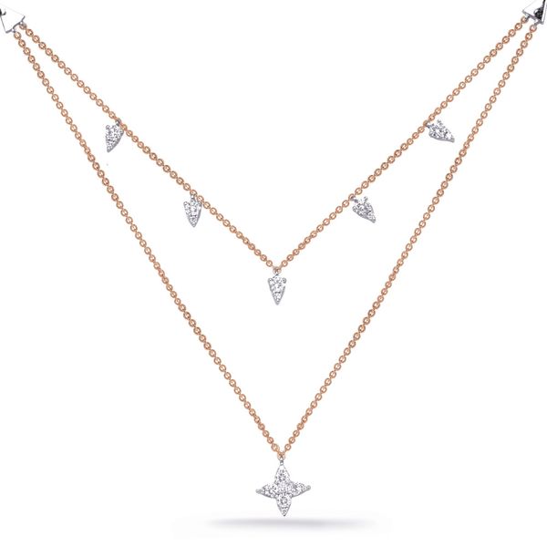 Rose & White Gold Diamond Necklace D. Geller & Son Jewelers Atlanta, GA