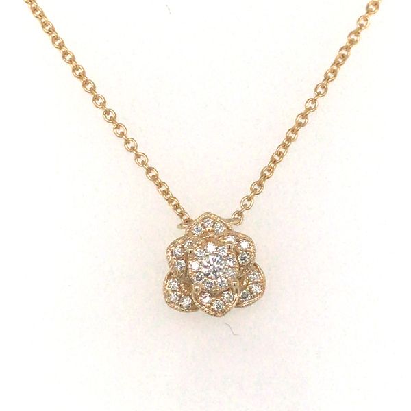 Yellow Gold Diamond Flower Necklace Jewel Smiths Oklahoma City, OK