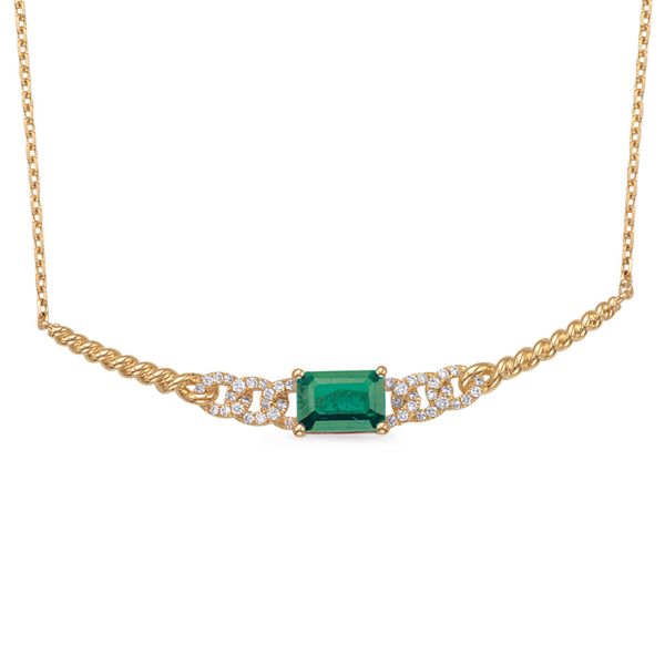 Yellow Gold Diamond & Emerald Necklace D. Geller & Son Jewelers Atlanta, GA