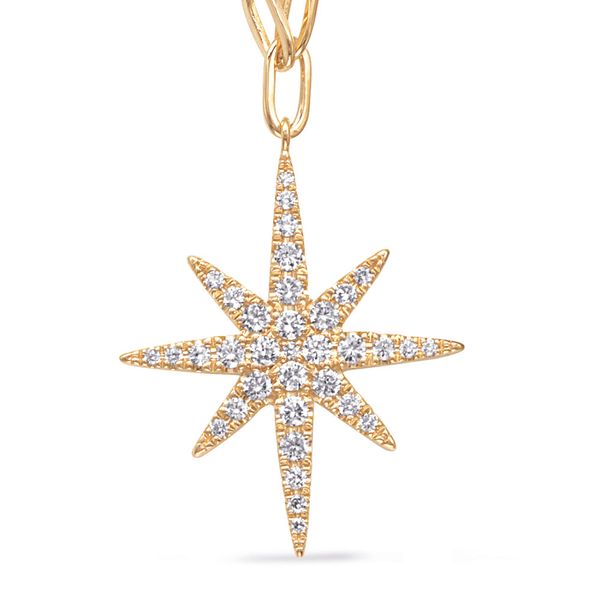Yellow Gold Diamond Necklace Peran & Scannell Jewelers Houston, TX
