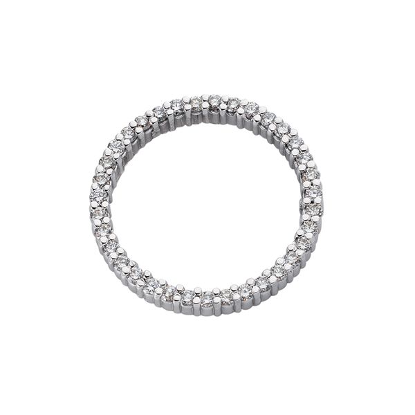 White Gold Circle Pendant. 1 Inch. D. Geller & Son Jewelers Atlanta, GA