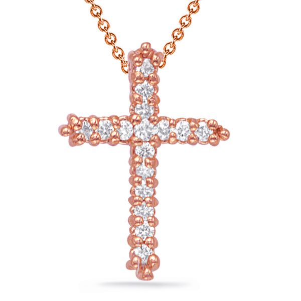 Rose Gold Diamond Cross Pendant Jewel Smiths Oklahoma City, OK