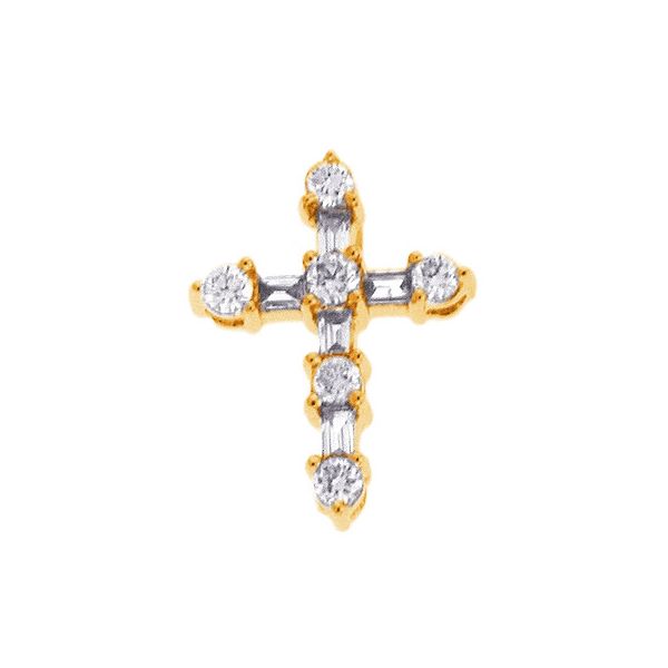 Yellow Gold Cross Pendant Peran & Scannell Jewelers Houston, TX
