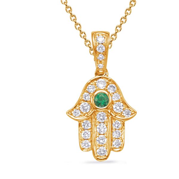 Yellow  Gold Diamond &Emerald Pendant Trinity Diamonds Inc. Tucson, AZ