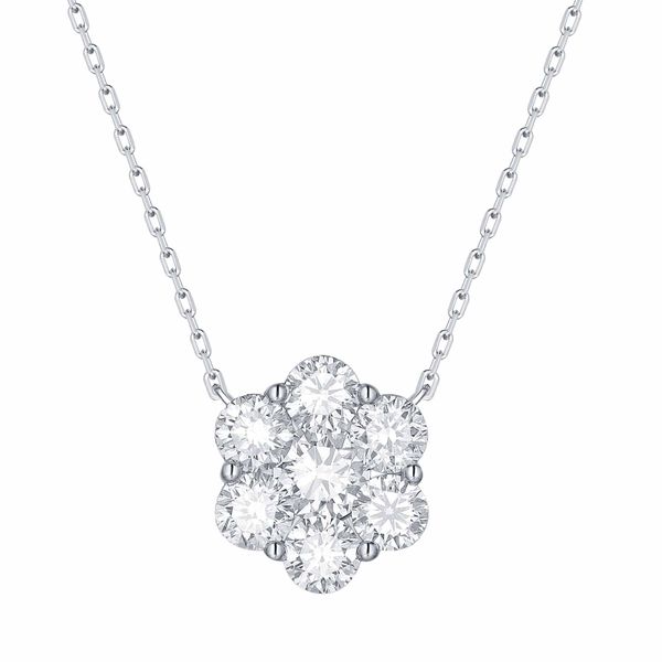 Lab Grown Diamond Flower Necklace Diamonds Direct St. Petersburg, FL