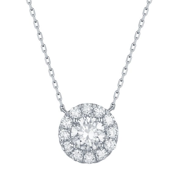 Lab Grown Diamond Halo Necklace Diamonds Direct St. Petersburg, FL
