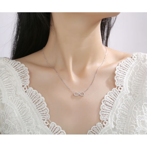 Lab Grown Diamond Infinity Necklace SRNL-01557WHT_WG, Clater Jewelers