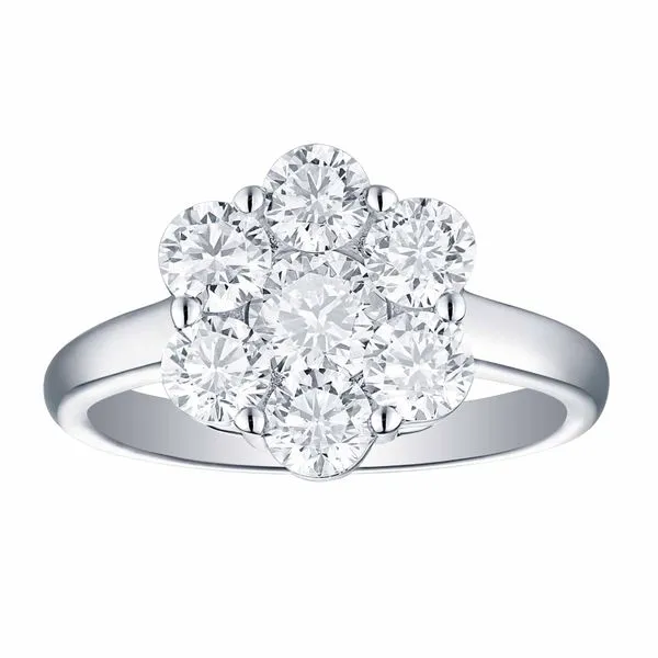 Smiling Rocks Lab Grown Diamond Flower Ring SRR-00083WHT_WG