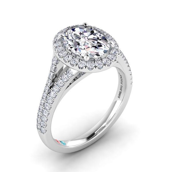 Classic Split Shank Hidden Halo Diamond Engagement Ring – Kirk Kara