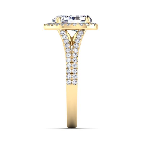 Pear Lab Grown Diamond Halo Split Shank Engagement Ring Image 4 Diamonds Direct St. Petersburg, FL