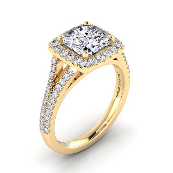 Cushion Lab Grown Diamond Halo Split Shank Engagement Ring Diamonds Direct St. Petersburg, FL