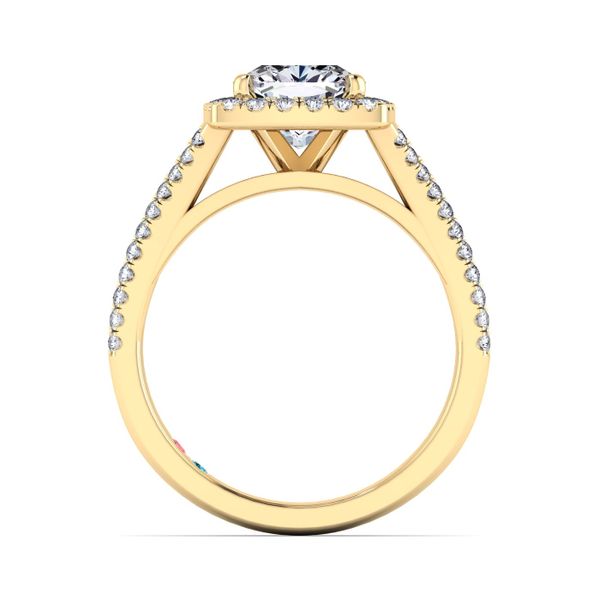 Cushion Lab Grown Diamond Halo Split Shank Engagement Ring Image 3 Diamonds Direct St. Petersburg, FL
