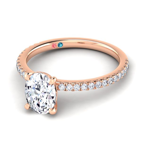 Oval Lab Grown Diamond Pave Petite Engagement Ring Image 5 Diamonds Direct St. Petersburg, FL
