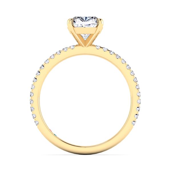 Cushion Lab Grown Diamond Pave Petite Engagement Ring Image 3 Diamonds Direct St. Petersburg, FL