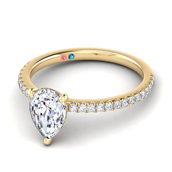 Pear Lab Grown Diamond Pave Petite Engagement Ring Image 5 Diamonds Direct St. Petersburg, FL