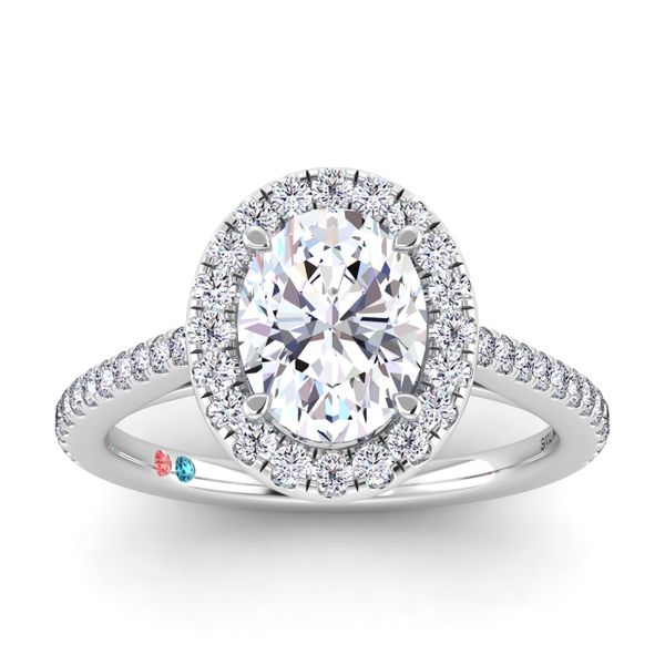 Oval Lab Grown Diamond Halo Engagement Ring Image 2 Diamonds Direct St. Petersburg, FL