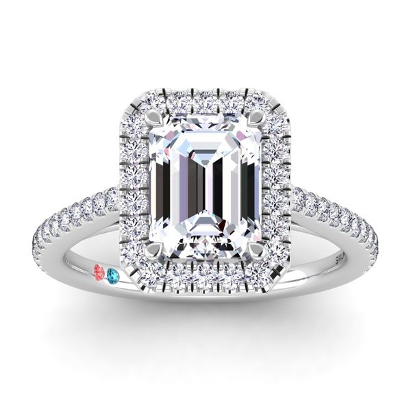 Emerald Lab Grown Diamond Halo Engagement Ring Image 2 Diamonds Direct St. Petersburg, FL
