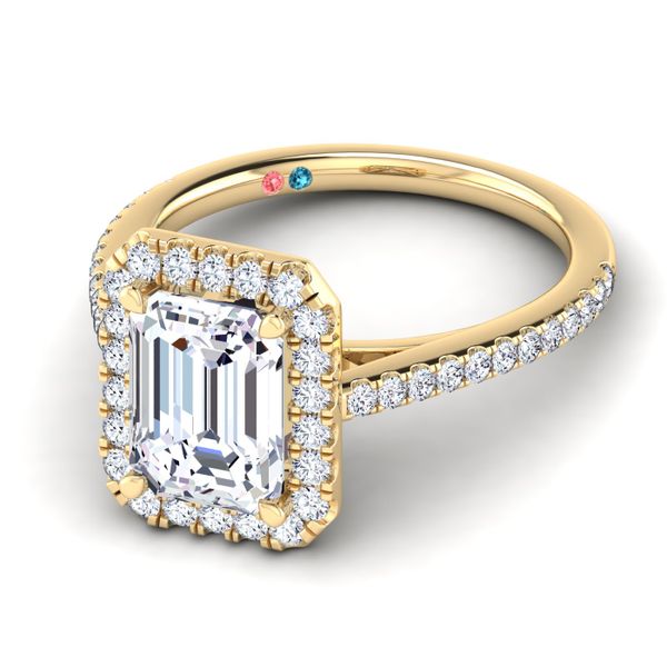 Emerald Lab Grown Diamond Halo Engagement Ring Image 5 Diamonds Direct St. Petersburg, FL