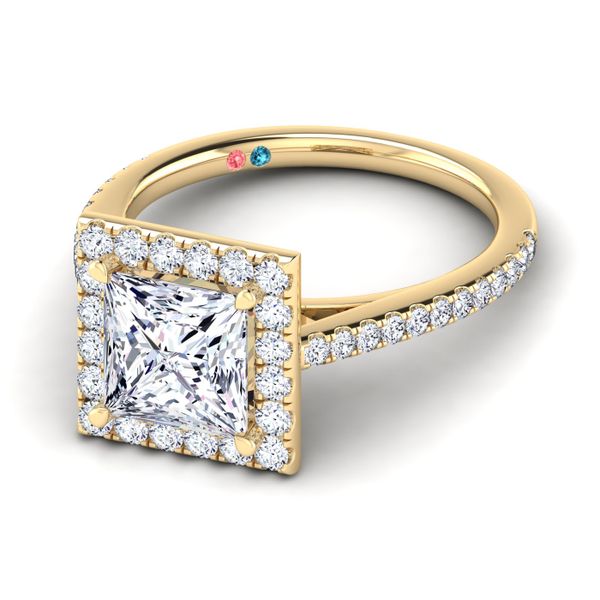 Princess Lab Grown Diamond Halo Engagement Ring Image 5 Diamonds Direct St. Petersburg, FL