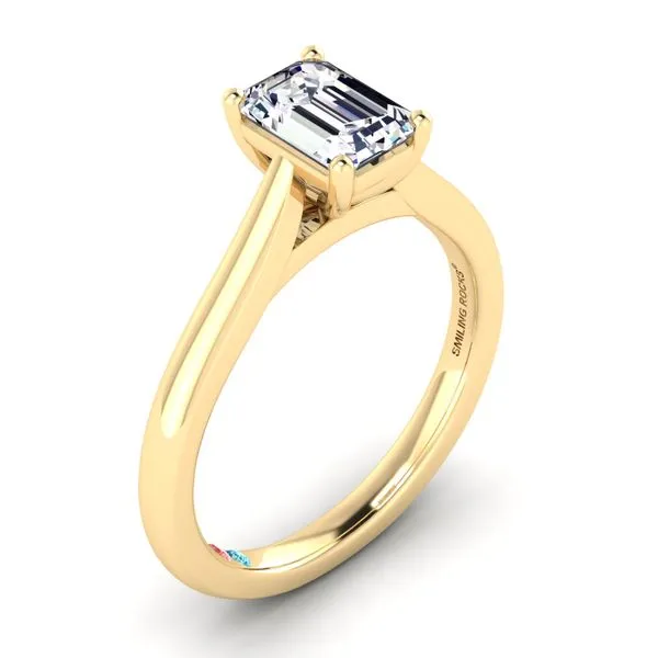 Emerald Lab Grown Diamond Solitaire Engagement Ring Galicia Fine