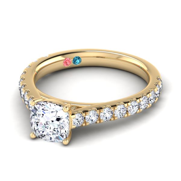 Cushion Lab Grown Diamond Pave Diamond Engagement Ring Image 5 Diamonds Direct St. Petersburg, FL