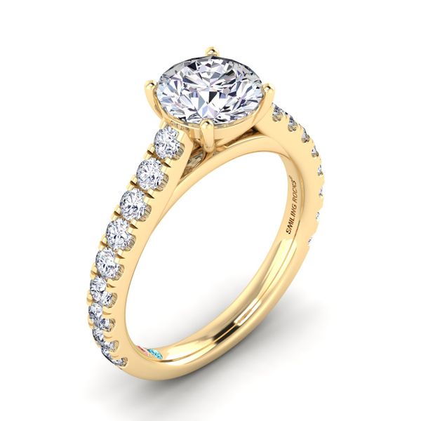 Round Lab Grown Diamond Pave Diamond Engagement Ring Diamonds Direct St. Petersburg, FL