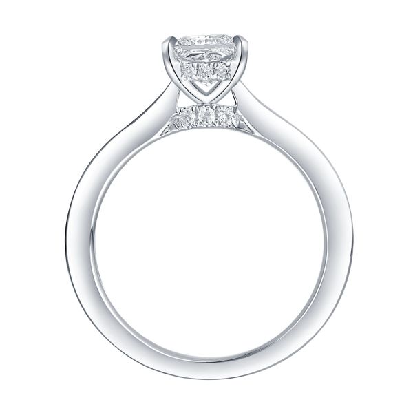 Princess Lab Grown Diamond Solitaire Ribbon Hidden Halo Bridal Ring Image 2 Diamonds Direct St. Petersburg, FL