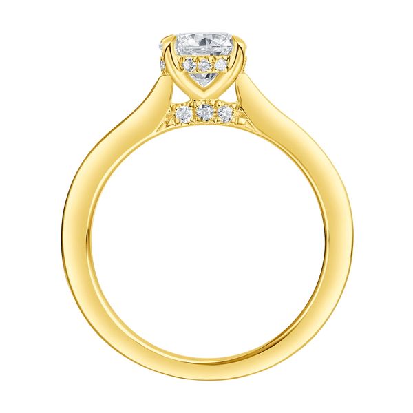 Round Lab Grown Diamond Solitaire Ribbon Hidden Halo Bridal Ring Image 2 Mystique Jewelers Alexandria, VA
