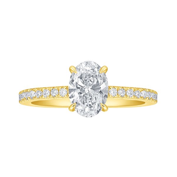Oval Lab Grown Diamond Solitaire Bloom Hidden Halo Bridal Ring Mystique Jewelers Alexandria, VA