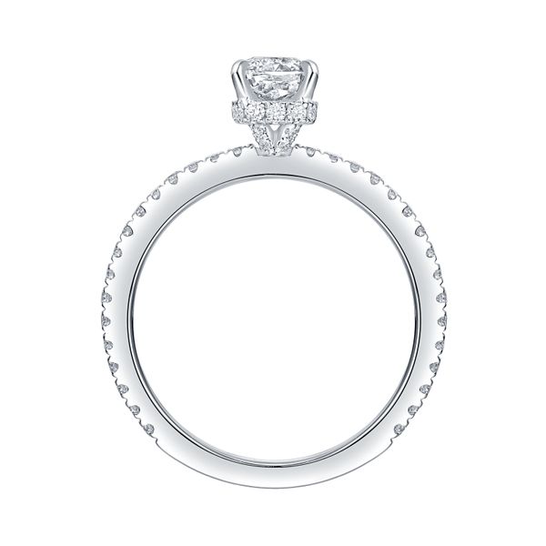 Cushion Lab Grown Diamond Solitaire Bloom Hidden Halo Bridal Ring Image 2 Diamonds Direct St. Petersburg, FL